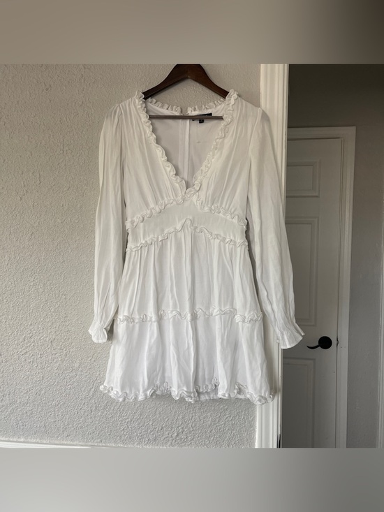 Trixxi Dresses & Skirts - Trixxi White Ruffle Babydoll Mini Dress Cottagecore Long Sleeve Medium